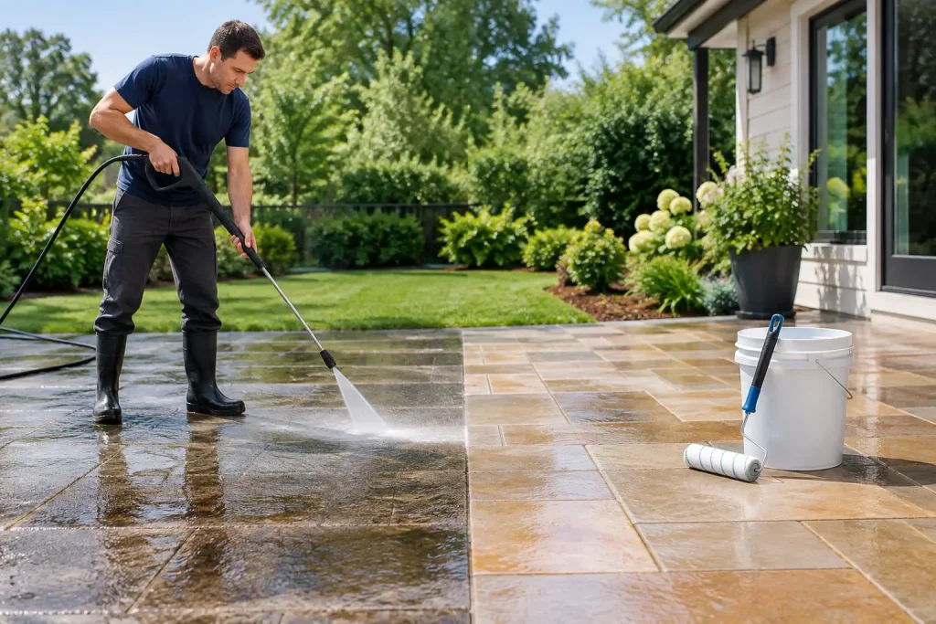 Pressure Washing a Patio and Sealing It Right