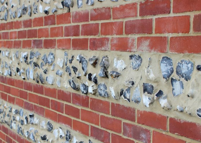 flint & brick walling